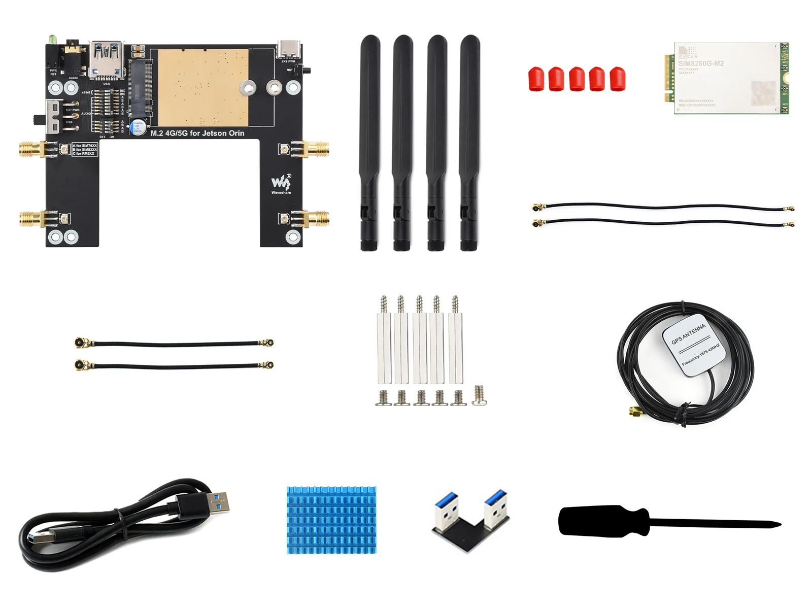 5G/4G/3G Module Designed For Jetson Orin, Includes RM520N-GL Module, Supports 5G NSA And SA Networking, GNSS Positioning