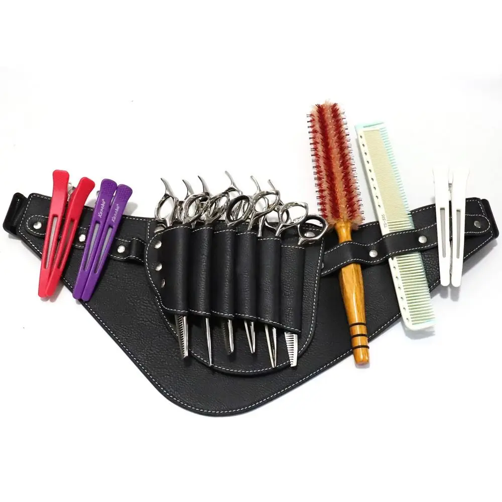 PUレザー理髪ツールバッグ、耐久性のある調節可能なウエストバーバーツールウエストパック、ショルダーベルト、ウエストベルト、バーバーツールバッグ