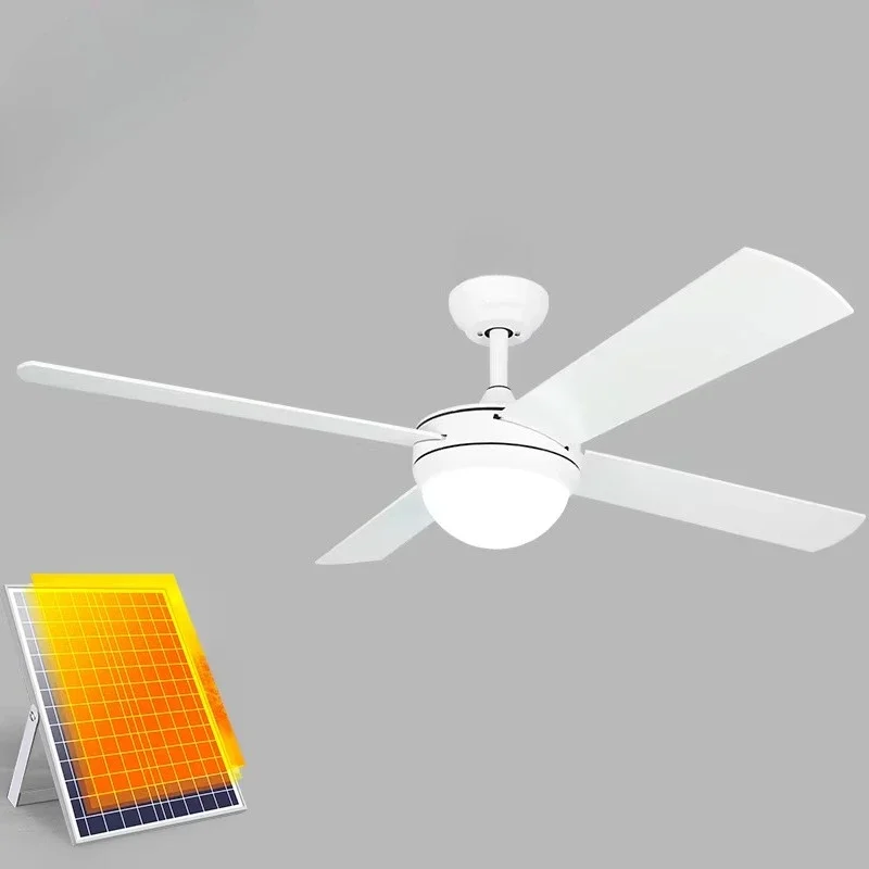 

52-Inch solar ceiling fan with lamp DC motor intelligent remote control energy saving