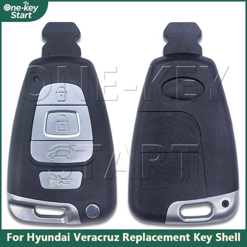 Für Hyundai Veracruz 2007-2012 4-Tasten-Autofernbedienungs-Ersatzschlüsselgehäuse mit ungeschnittenem Schlüsselblatt 【EIN-TASTEN-START】 – Detail 1