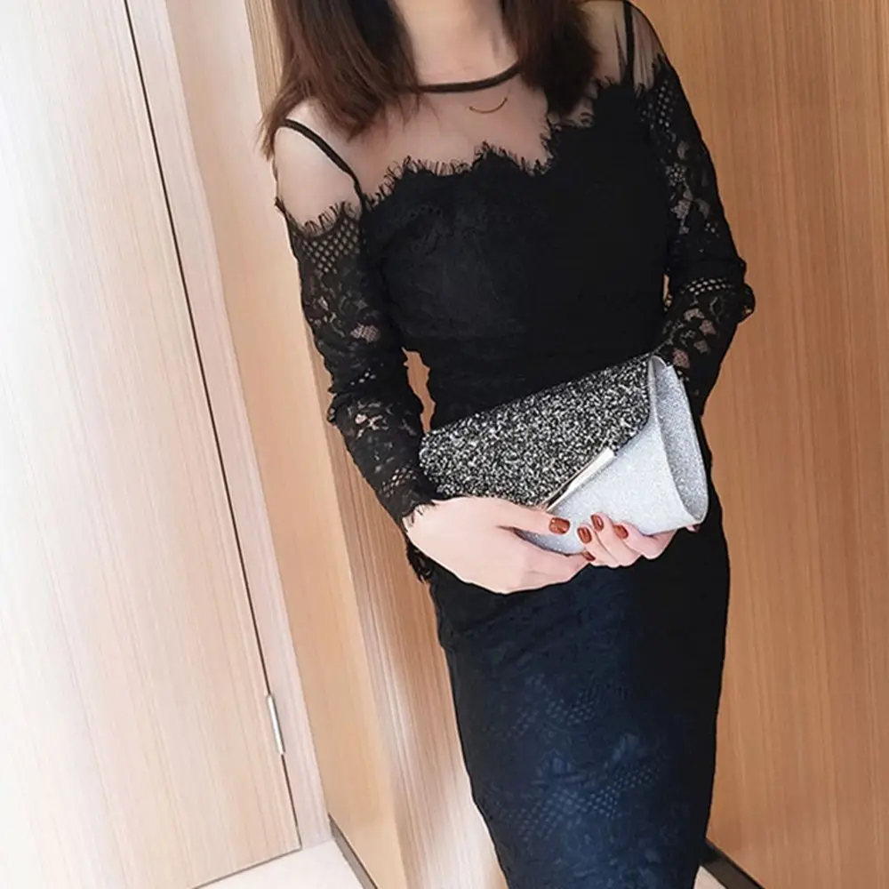 

Rhinestones Beaded Egg Shape Evening Bag Shoulder Chain Purse Clutch