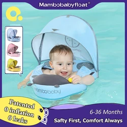 Mambobaby Baby Swimming Float With Sunshade For Infant Non-Inflatable Pool Accessories Kids Outdoor Play Water Waist Floater