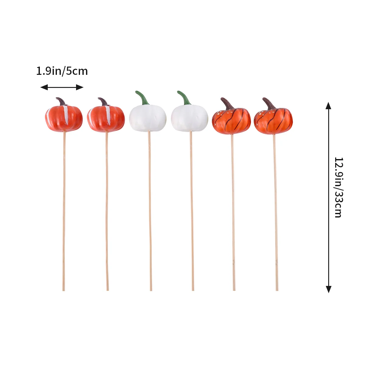 6 Pcs Simulation Small Pumpkin Plug Halloween Ornaments Bouquet Topper for Adornment