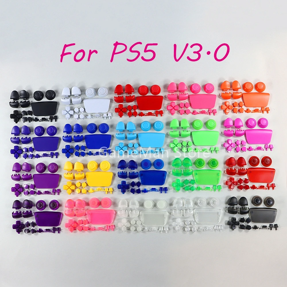 1set Full Set Buttons Kit For PS5 BDM-030 V3.0 Controller L1 R1 L2 R2 Trigger D-pad ABXY Direction Keys Joystick Cap