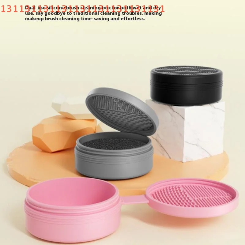 Cosmetisch waspoederhulpmiddel voor make-upaccessoires Make-upborstelreinigingsdoos met snelle schone spons Droge oogschaduwborstelsreiniger