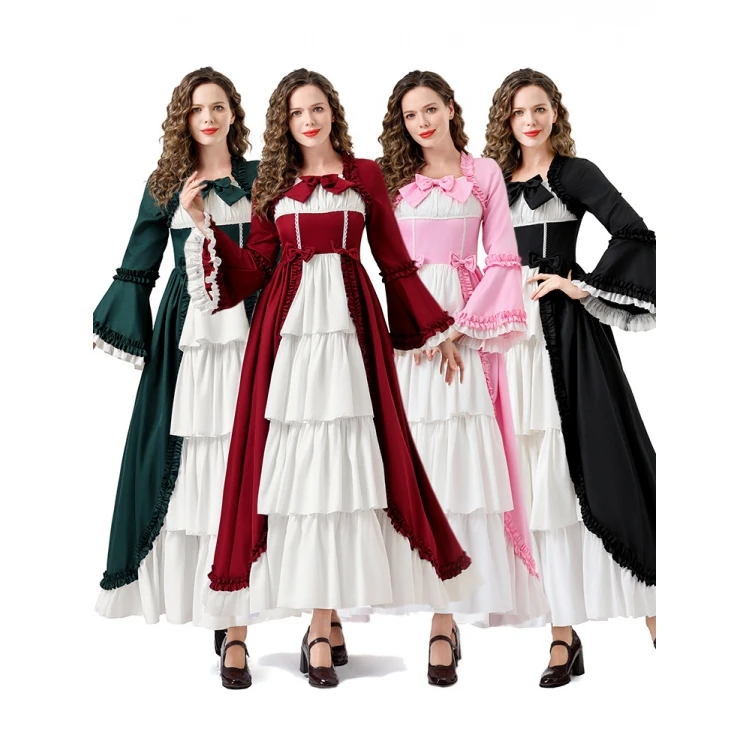 

Костюм принцессы эпохи Возрождения для взрослых, наряд для выступлений на Хэллоуин, женский винтажный средневековый костюм для суда, женская сценическая одежда