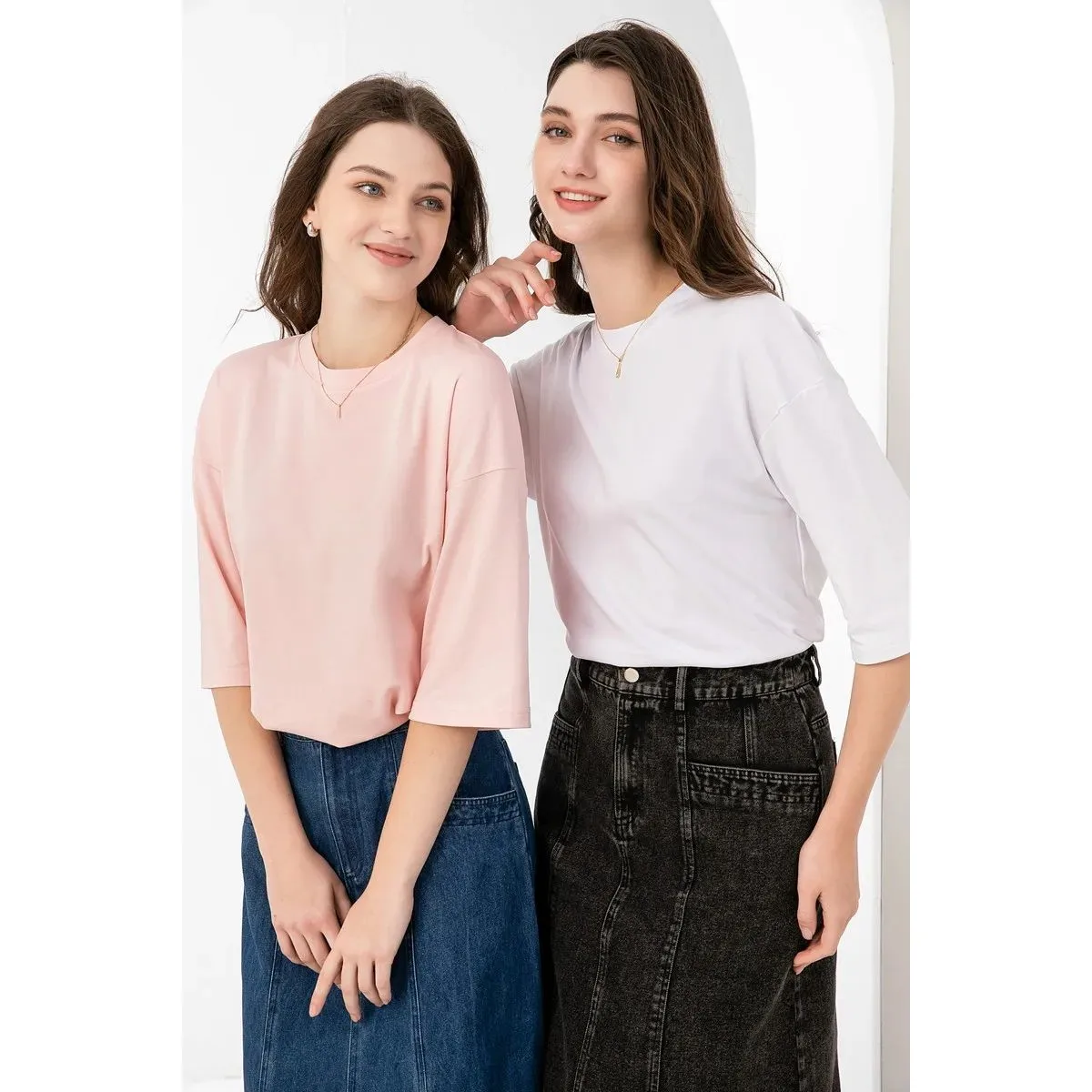 

Лето 2024, женская футболка Boxy, свободный дизайн, женская одежда, футболка из 95% других материалов, повседневная удобная женская мода