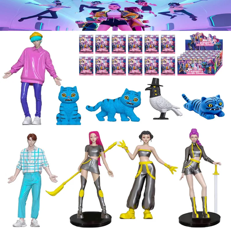 

1-24pcs Kpop Demon Hunters Action Figure Toys New K-POP Demon Slayer Doll Desktop Ornament Toy For Kid Gifts
