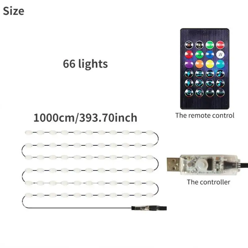Dreamcolor forma de diamante USB LED cadena de luz WS2812B guirnalda de luces de hadas para decoración de fiesta de cumpleaños de Navidad impermeable