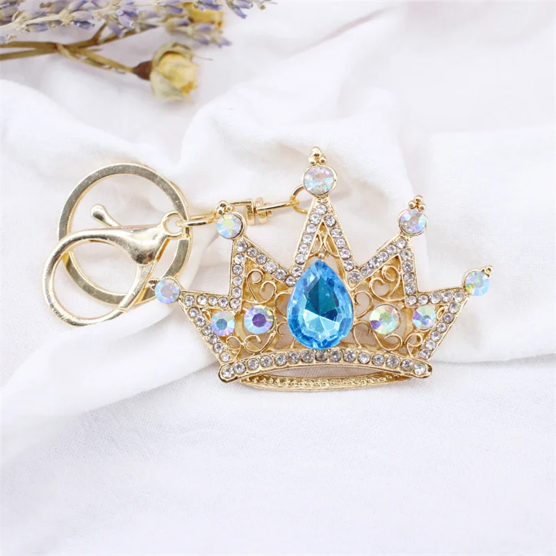 

The Latest Crown Cute Fashion Rhinestone Crystal Pendant Charm Purse Bag Key Chain