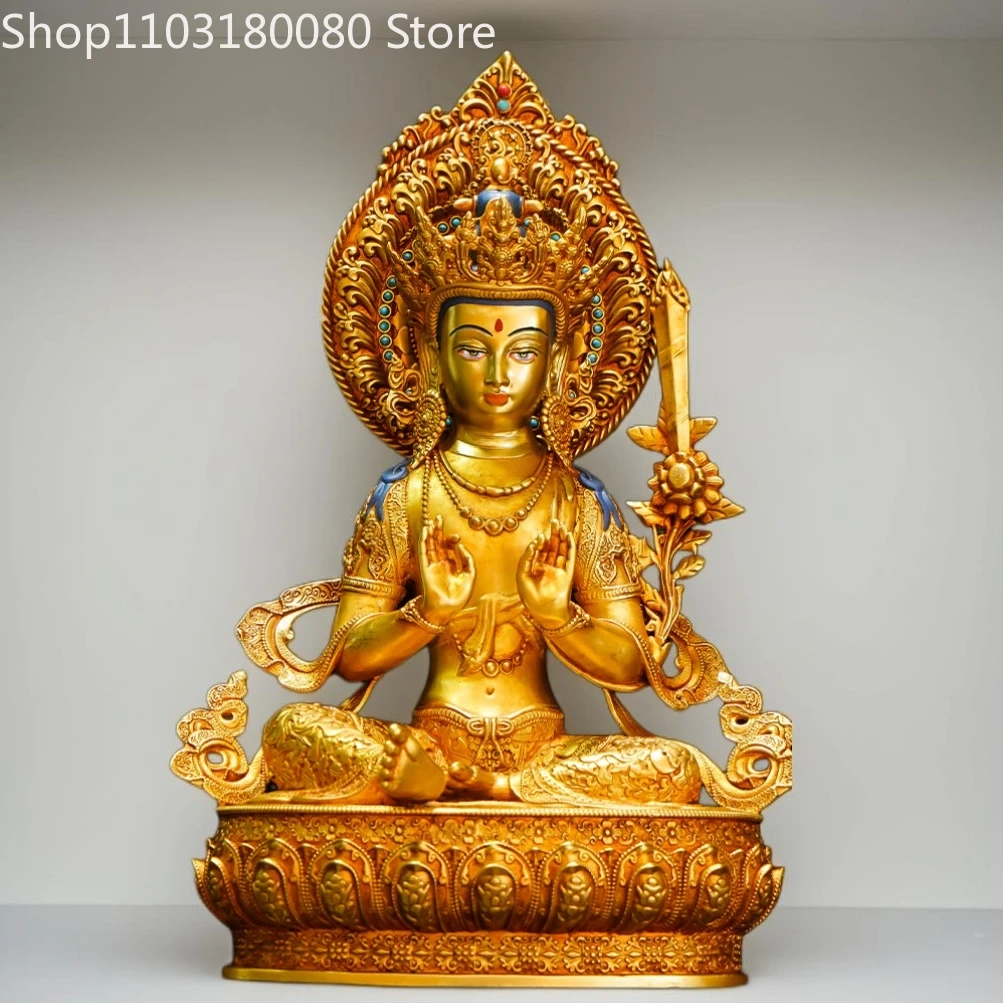 

Медная позолота Akashagarbha Bodhisattvastatue статуя Будды Непал Тибет Akasagarbha, 24 см, 22 см