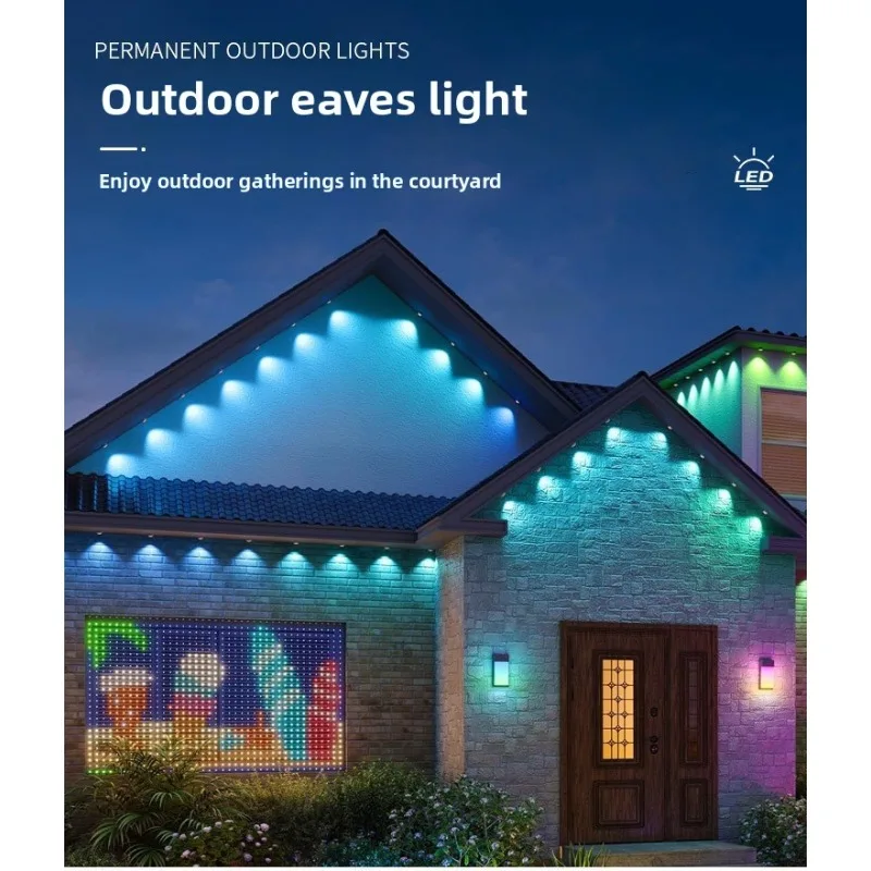 واي فاي الطنف ضوء APP التحكم عن بعد ذكي ملون التحكم الصوتي فناء الديكور الداخلي سلسلة أضواء