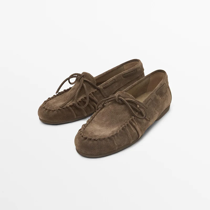 Women Casual Cow Suede Flats Shoes Fashion Shoes