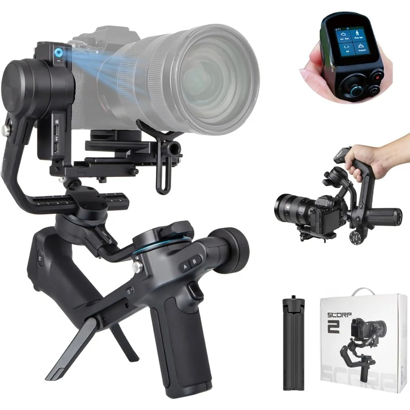 SCORP 2 Gimbal Stabilizer for DSLR and Mirrorless Camera, Integrated Al Tracking   2.5kg Payload Touch Screen Vertical Shooting