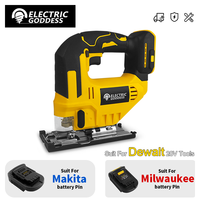 Electric Goddess Cordless Jigsaw Electric Jig with Saw Blade Electric Curved Saw For Makita/Dewalt/Milwaukee 18-20V Battery Pin