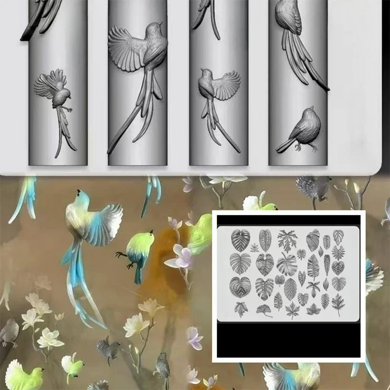 سيليكون مسمار الفن قالب الشريط القوس أحذية الباليه ورقة الطيور تصميم أداة DIY قالب نحت شفاف لتزيين عمليات تجميل الأظافر #1