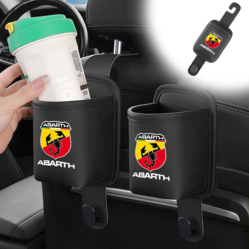 Car Seatback Water Cup Holder Leather Storage Box Drink Rack Accessories For FIAT 500 Grande Punto Tipo Stilo UNO Astra Bravo Pa