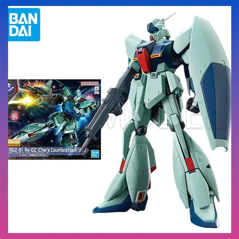 

Bandai Original Gundam Model Kit Anime MG 1/100 RGZ-91 RE-GZ(Chars Counterattack Ver.） Action Figures Toys Gifts