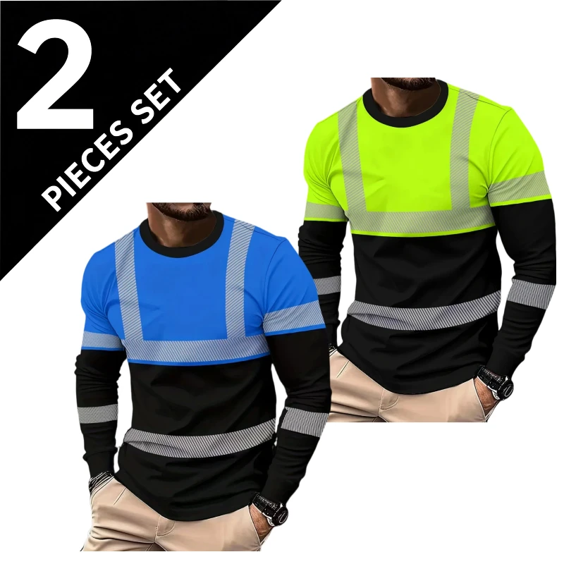 Men's 3D Digital Printed Casual Round-neck Long-sleeved T-shirt Can Be Worn As An Inner Layer With A Sportswear In Autumn Winter