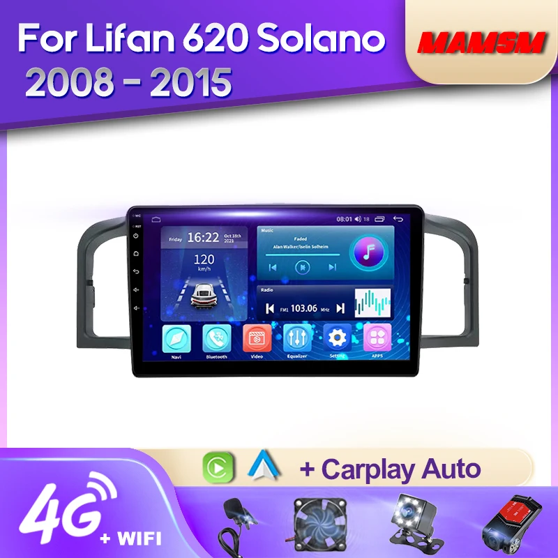 

MAMSM Android 12 Car Radio For Lifan 620 Solano 2008 - 2015 Multimedia Bluetooth Player Navigation GPS Carplay Autoradio stereo