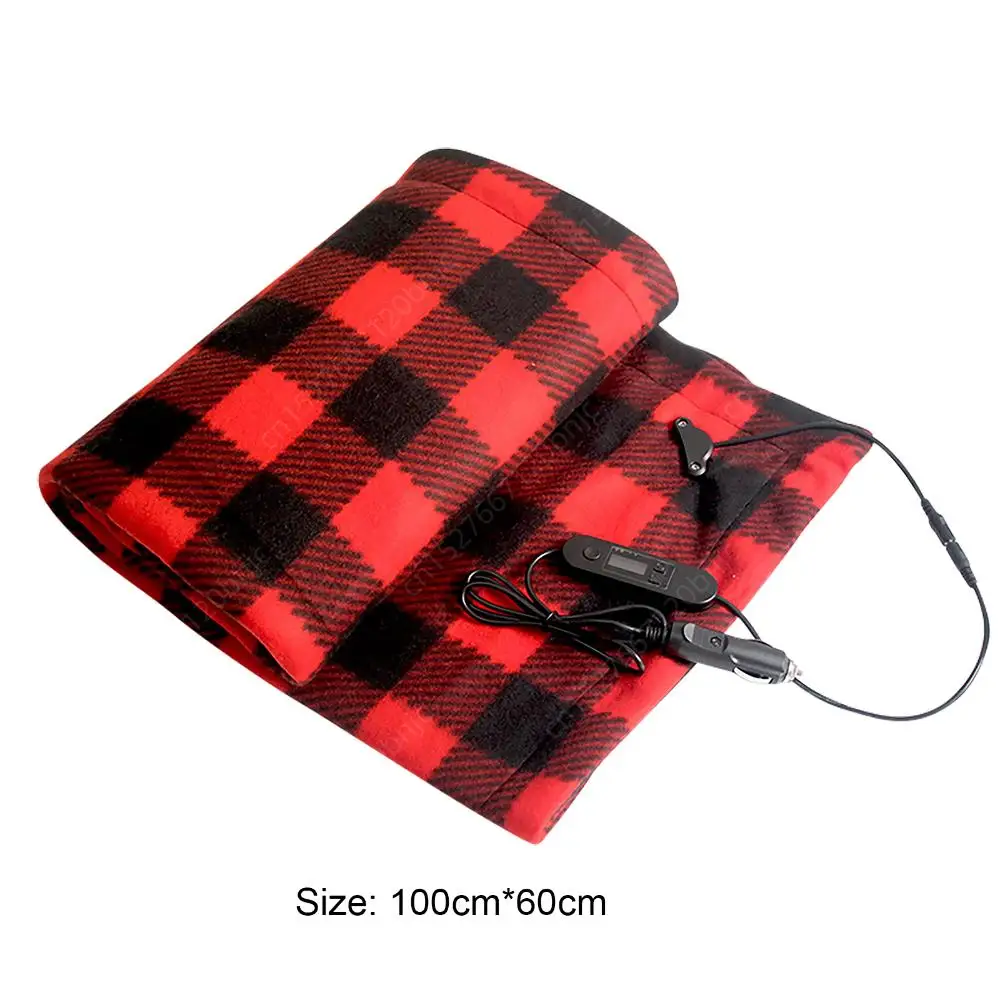 Constant Temperature Heating Blanket 12V Heated Safety Timer Car Heating Pad Fleece Car Heating Blanket for RV Caravan Camper