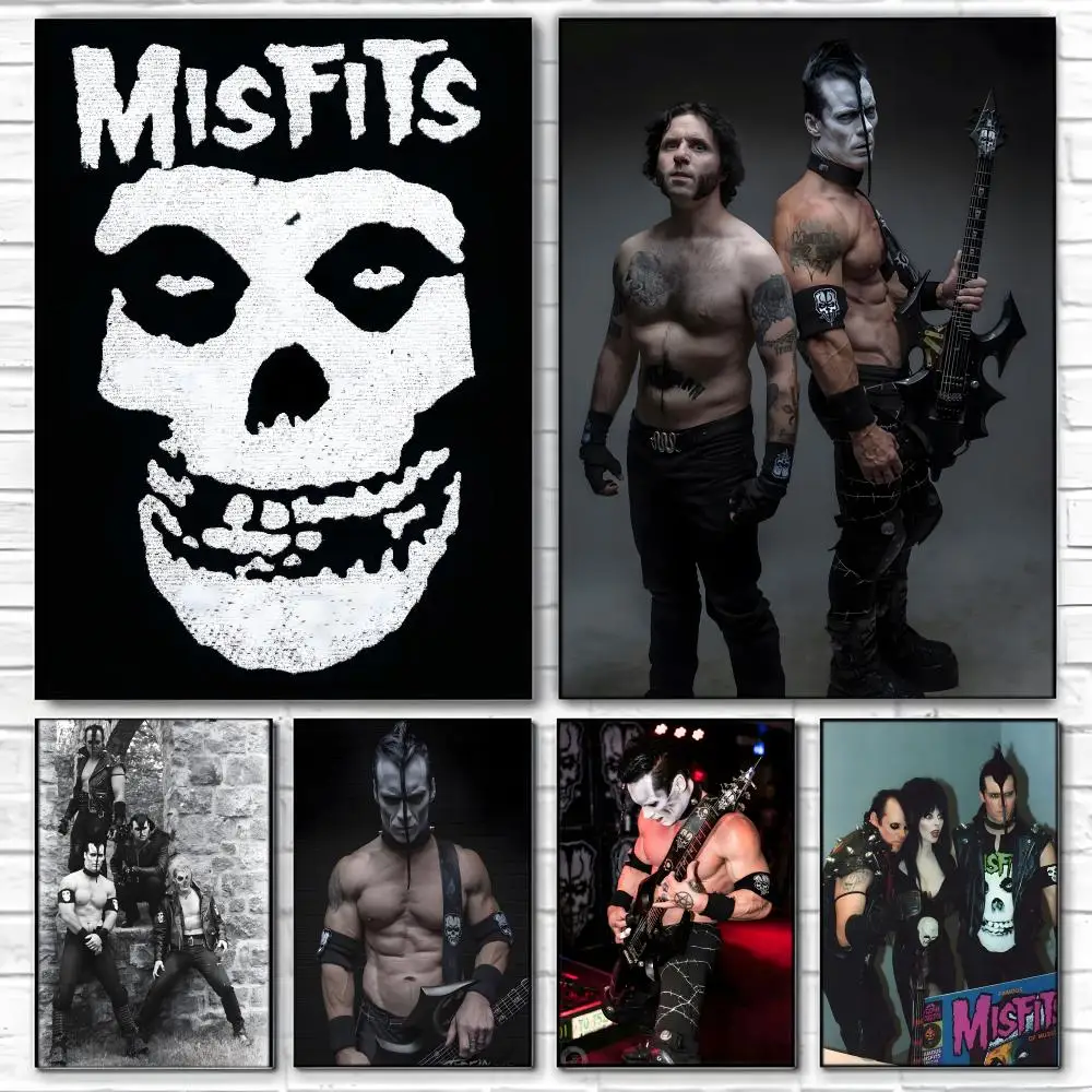 Rock M-Misfits Poster  Self-adhesive Art Waterproof Paper Sticker Coffee House Bar Room Wall Decor