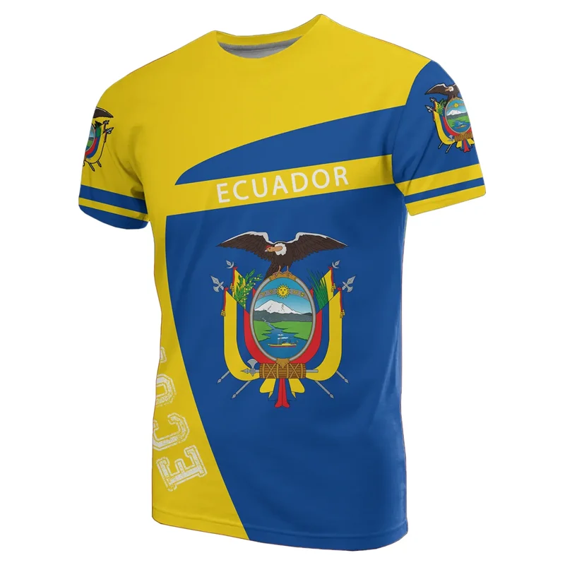 Ecuador Flag 3D Printed T-Shirt Men Women Sportswear Tee Shirts Crew Neck Short Sleeves Kids Summer Casual Street Loose T Shirt