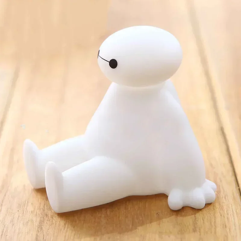 Soporte para teléfono móvil de Disney Baymax, soporte perezoso, mesa, escritorio, luz nocturna, brillante, figura de Anime de dibujos animados,