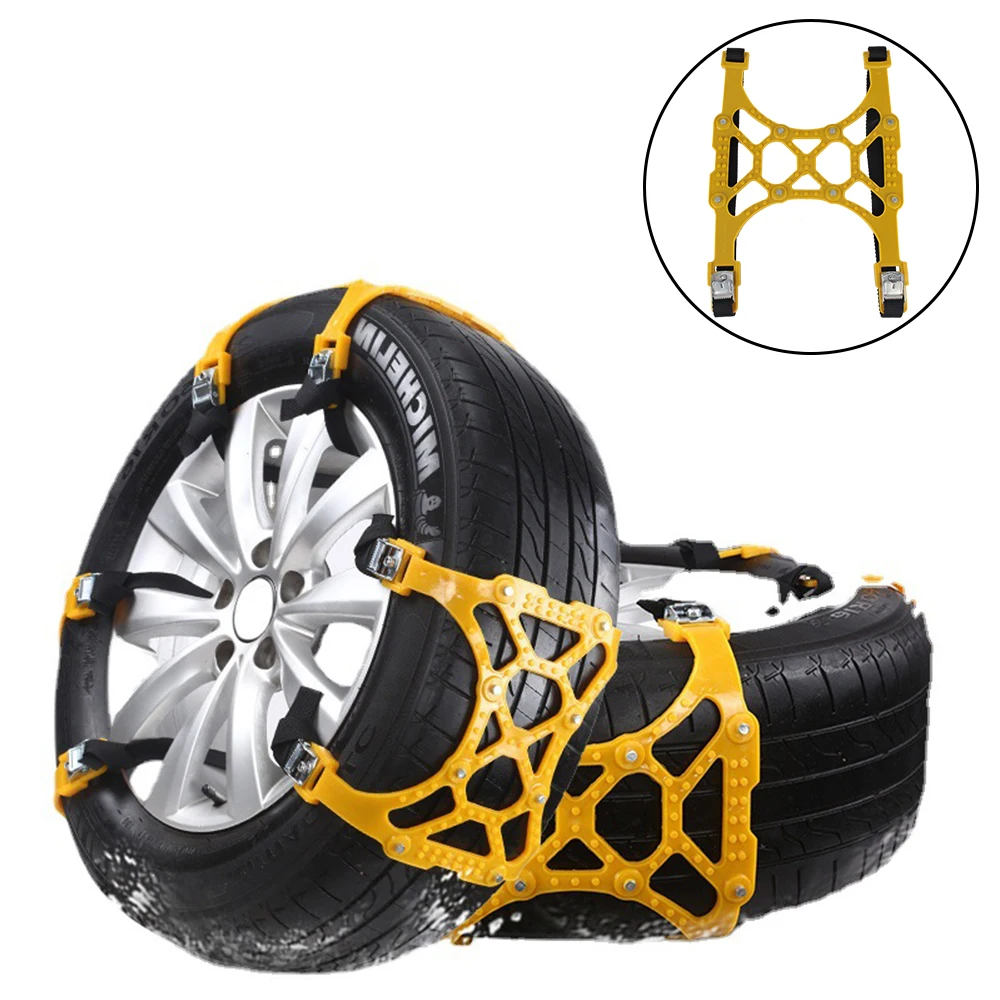 1 Piece Double Buckle TPU Adjustable Car Tire Anti-skid Chain For Mud Ice Roadway Emergency Tool Thickened Wheel Snow Chains