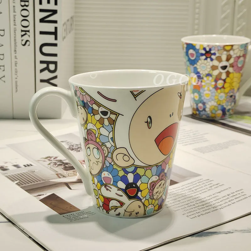 

Premium Sunflower Bone China Mug High End Water Cup Cartoon Couple Creative Cute Cup Gift Box Set Home Drinkware