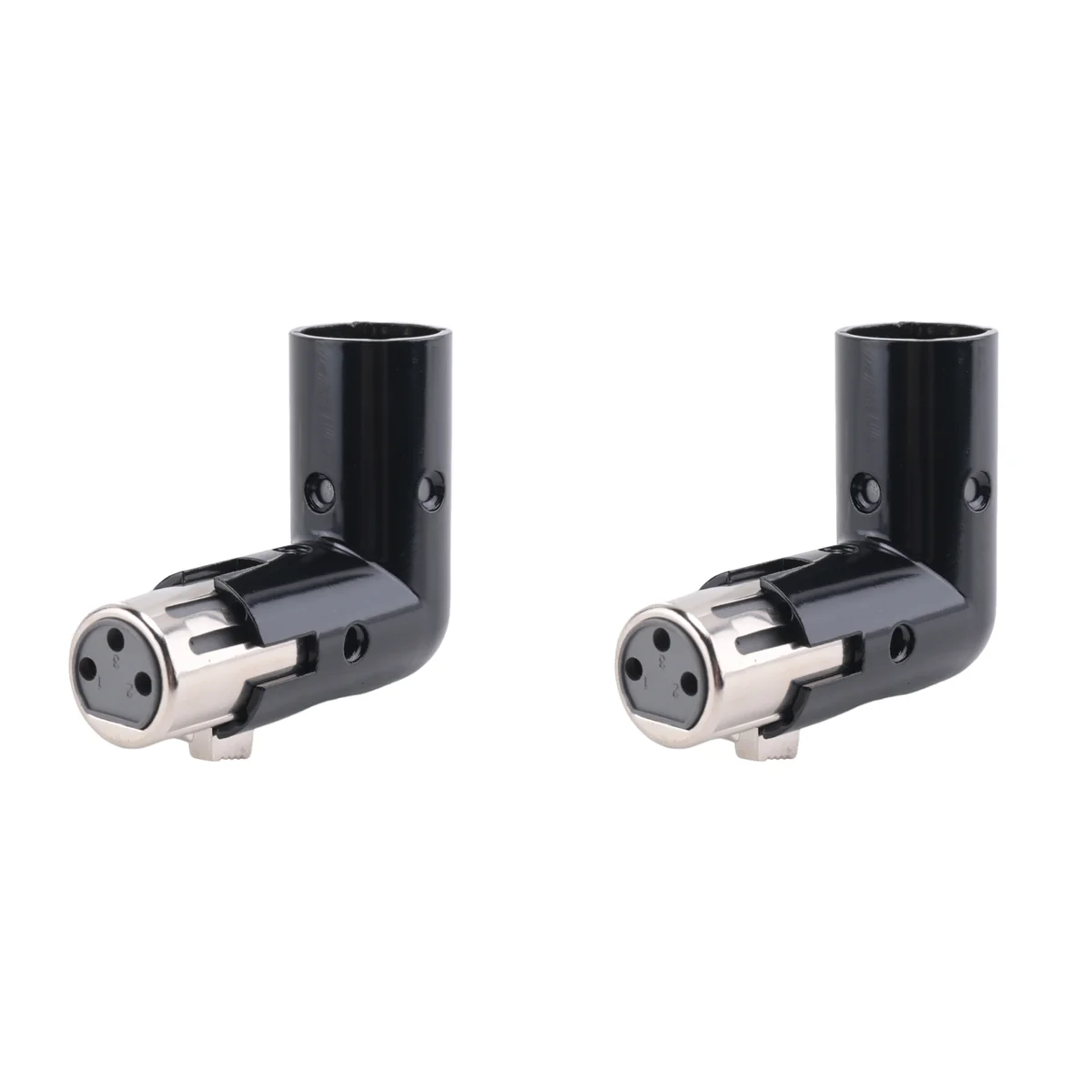 AT53 2Pcs Rotatable XLR Angle Adapter Dual Male and Female L-Shaped Connector Metal Adapter with 4 Adjustable Angle Positions