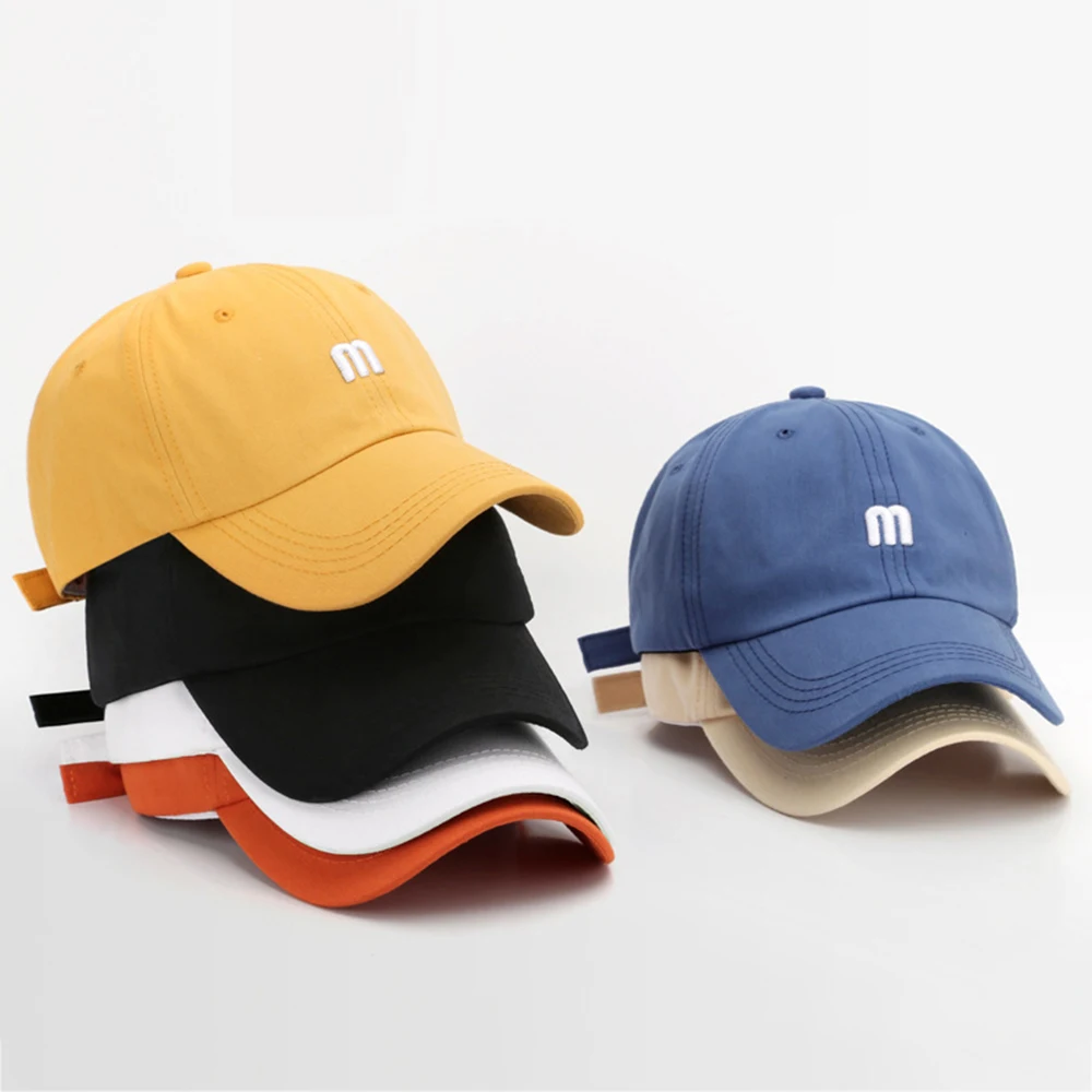 2024 Simple M-letter Baseball Cap Solid Color Golf Hat Cotton Snapback Caps Casual Hip Hop Dad Hats For Men Women Adjustable