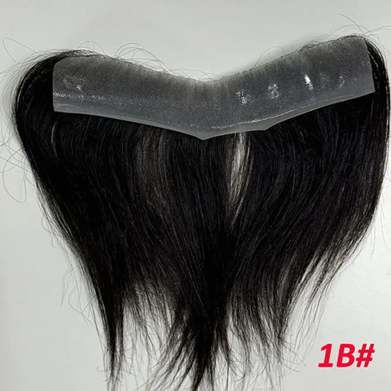Thin Skin Men's Capillary Prosthesis Vloop Full PU 0.08-0.12mm Men Toupee Human Hair Wigs Vstyle Human Hairline Natural Color