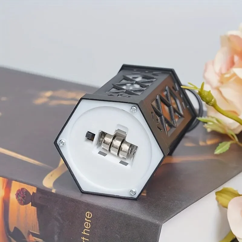 Retro Desktop LED Lamp, Creative Hexagonal Wind Lamp, Portable Candle & Horse Lamp, Atmosphere Decoration Gift