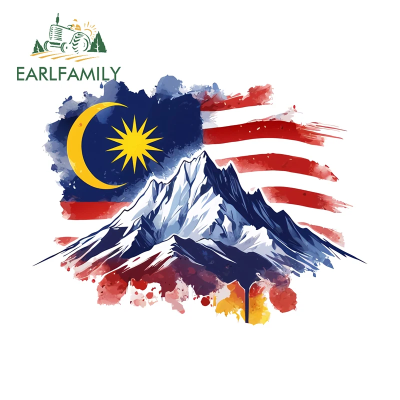 

EARLFAMILY Malaysia Flag Bumper Window Stickers Lovely Rearview Mirror Window Decals Suitable For Auto Racing Accessories Decor