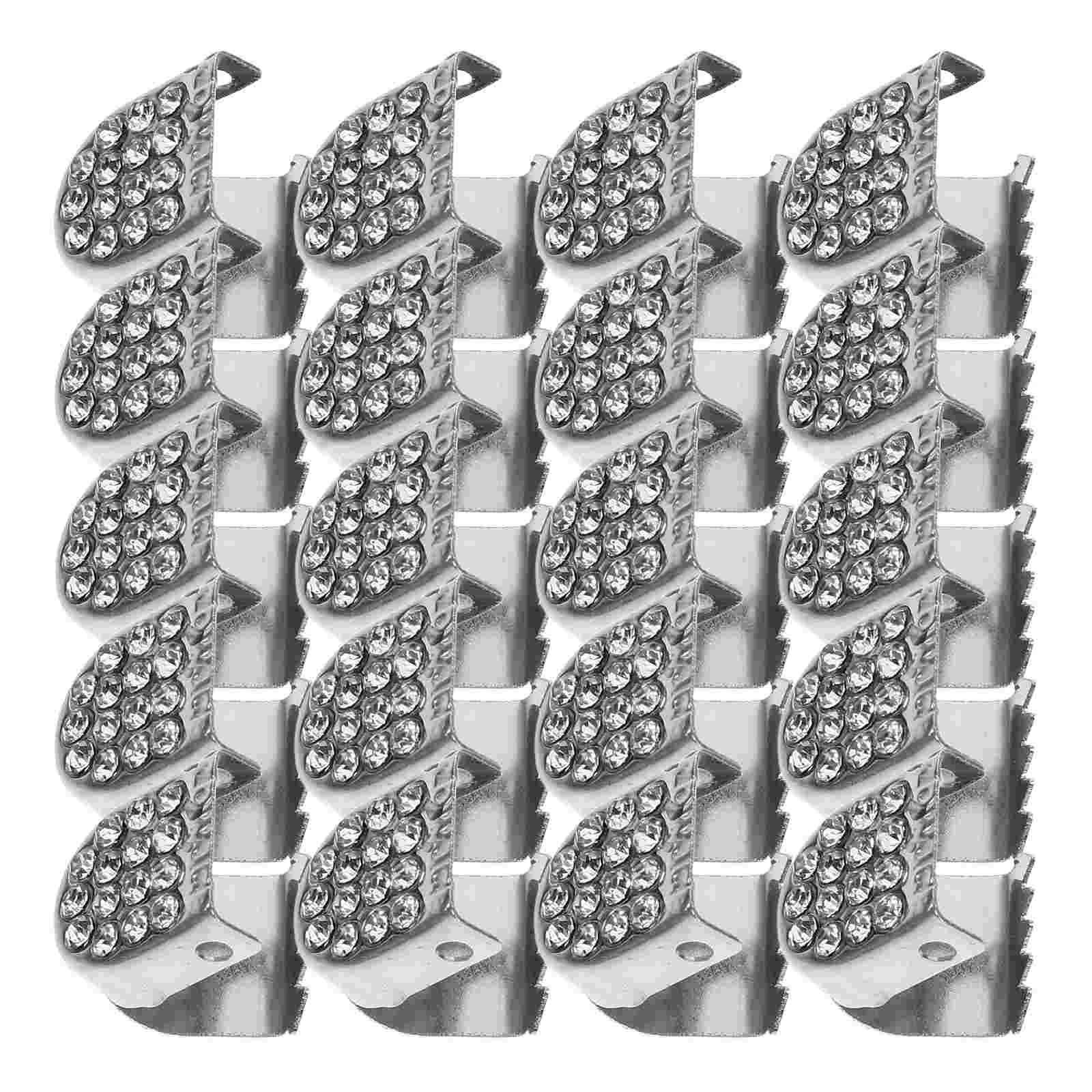 Hebilla de encaje para zapatos perezosos, Clips de extremo, cerraduras gratis, cordón de cordones, puntas de diamantes de imitación, 20 piezas