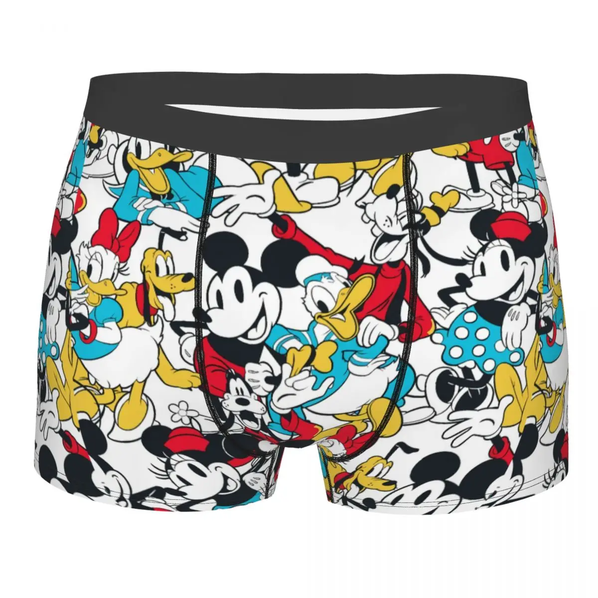 Custom Mickey Mouse Donald Duck Cartoon Underwear Men Stretch Boxer Briefs Shorts Panties Soft Underpants For Homme