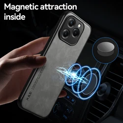 Luxury Magnetic Leather Case For OPPO Realme C61 C63 C67 C53 C55 High Elastic TPU Phone Case For Realme 13Pro 11 12