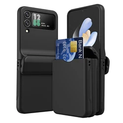 for Samsung z flip 4 3 5 6 flip5 flip6 Hinge Protective Bag Case for Samsung Galaxy Z Flip 3 4 5G Flip3 Flip4 Card Slot Funda