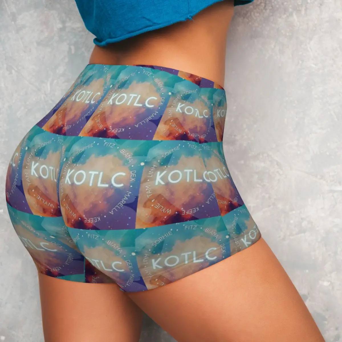 맞춤형 KOTLC 잃어버린 도시들의 수호자 영감을 받은 별이 빛나는 하늘 알리콘 요가 반바지 여성용 러닝 운동 배구 바이커 반바지