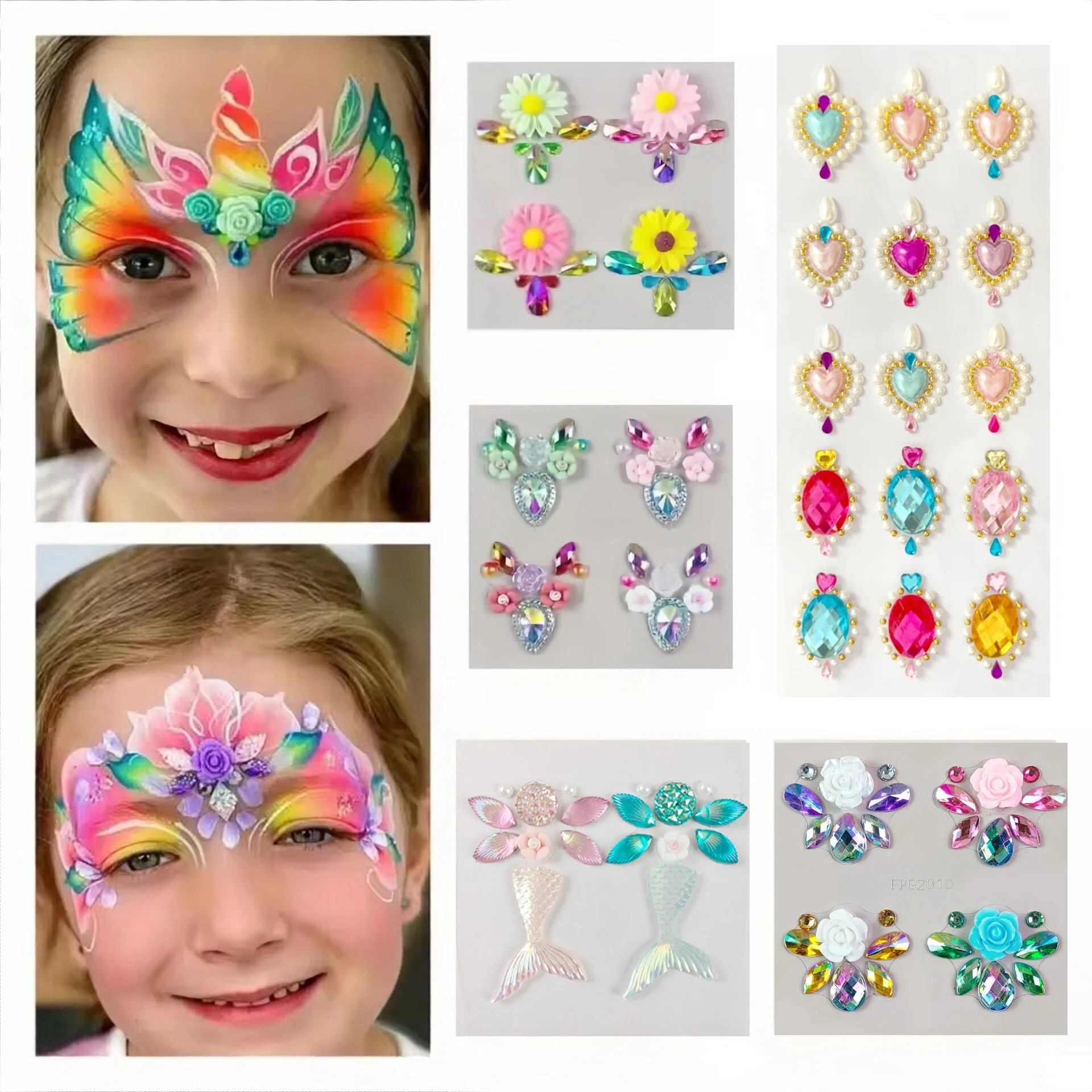 New 3D Rhinestones for Face Festival Makeup Crystals Stickers on the Face Body Gems Jewels Stickers Adhesive Glitters for Face