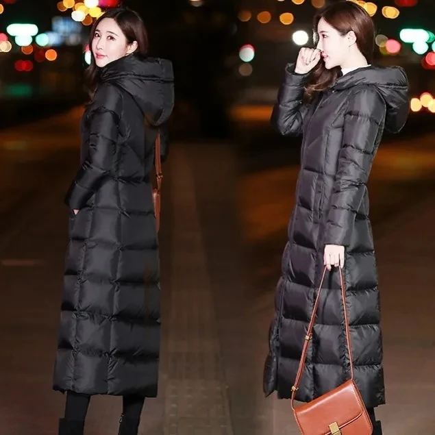 Female Hooded Cotton-padded Coat Thicken Warm Puffer Coat 2023 New Winter Warm Jacket Long Down Cotton Coats Womens Black Parkas
