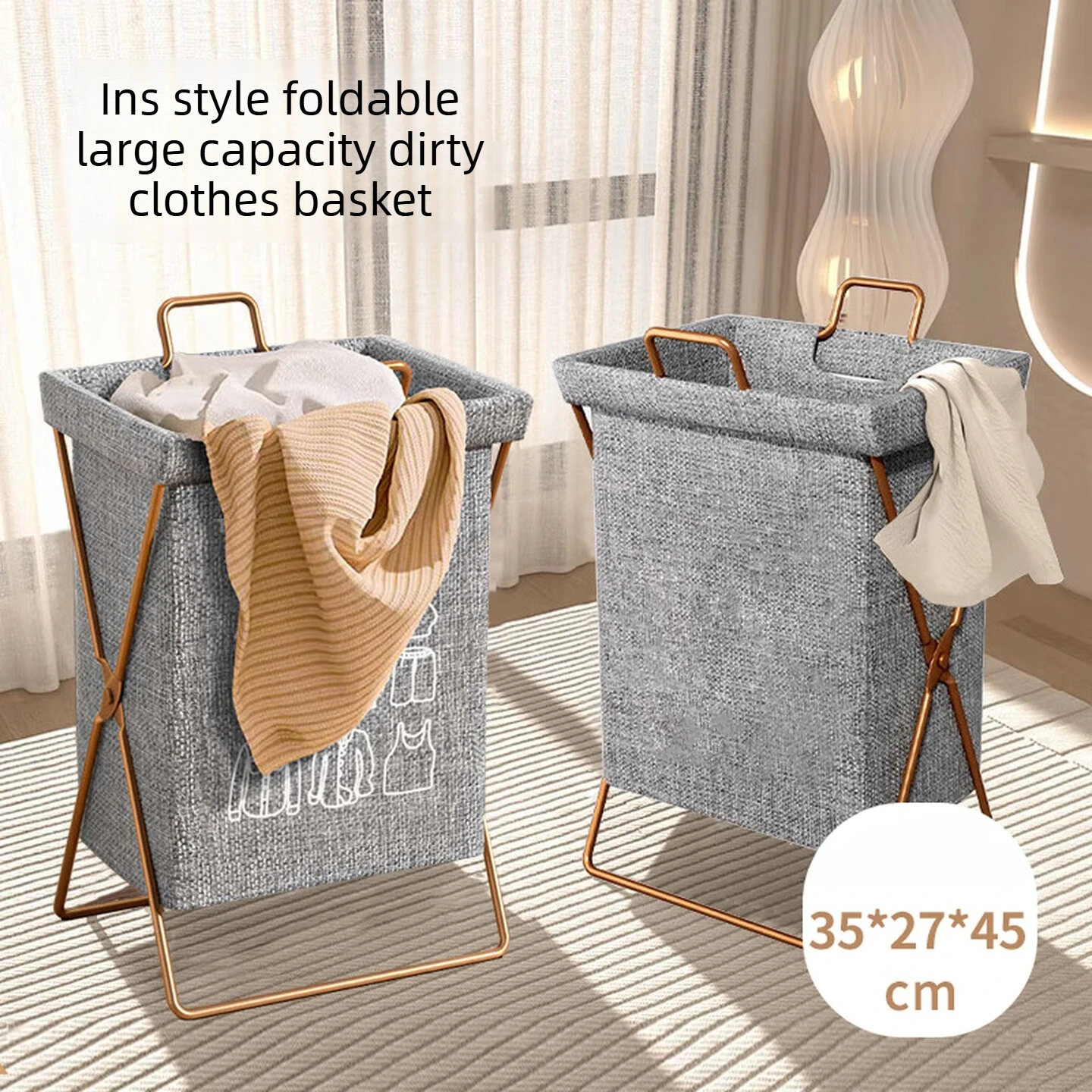Large Foldable Laundry Basket Collapsible Hamper for Dirty Clothes Toys Bathroom Bedroom Home Storage Organizer 빨래 바구니