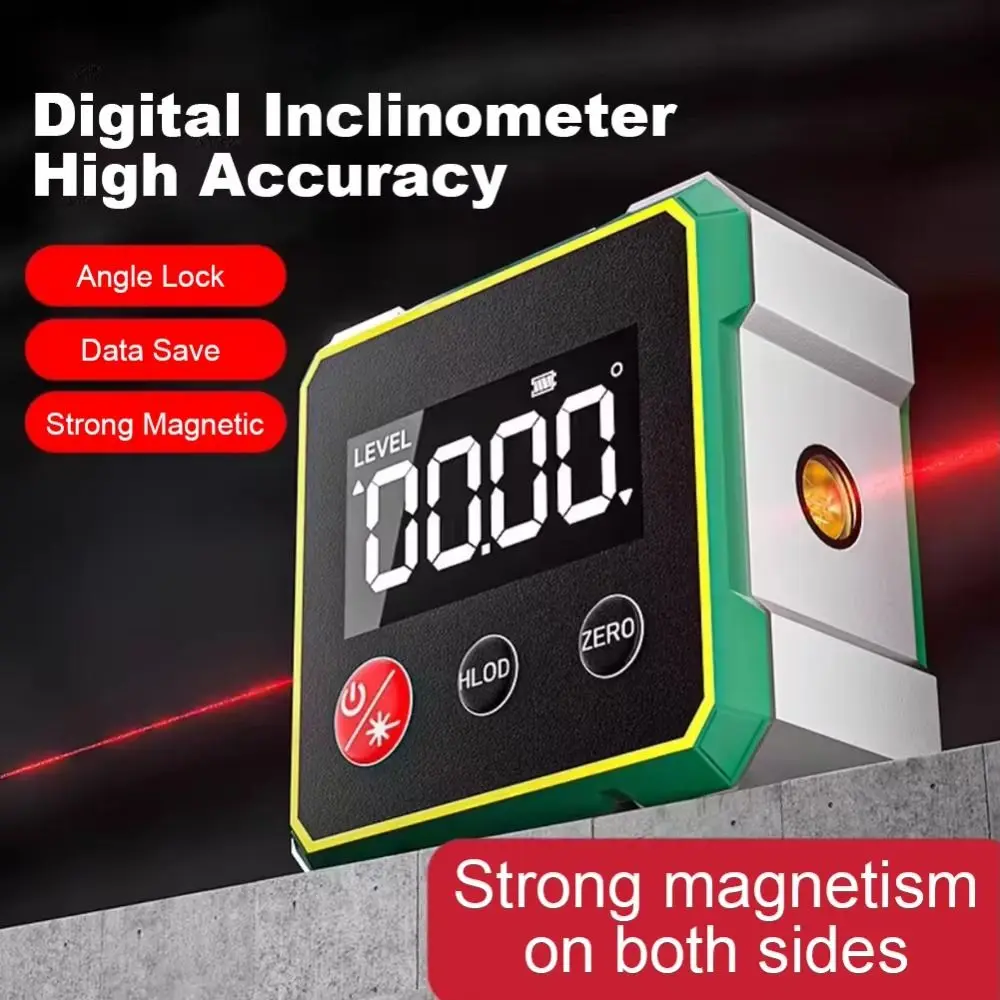 

Multifunctional Laser Inclinometer Rechargeable LCD Display Angle Level High Accuracy Magnetic Digital Angle Finder Household
