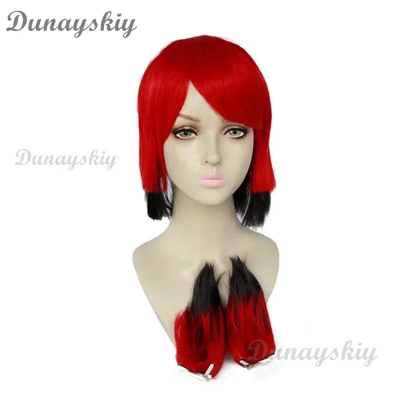 Nuevo Hazbin Cosplay Hotel ALASTOR pelucas de Cosplay accesorios para el cabello con gafas sombreros Halloween carnaval Navidad accesorios de disfraces