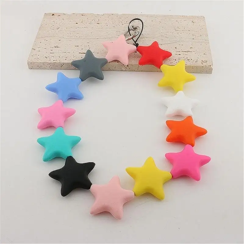 

Многоцветная цепочка для мобильного телефона со звездой для дам, брелок с пятиконечной звездой, красочный очаровательный для