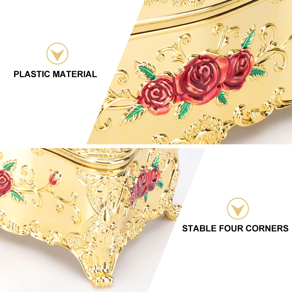 

1PC European Style Tissue Box Plastic Napkin Holder Grade Fashion Decor Bathroom Home Office Car Rose Patterned for Housewarming