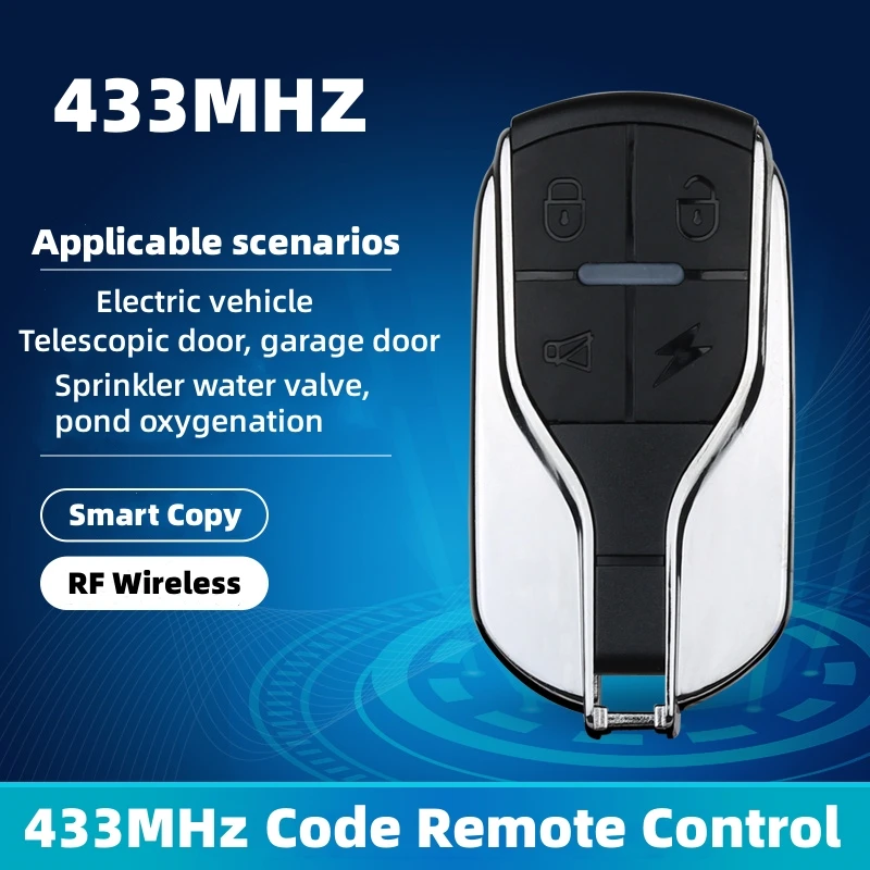 433Mhz Garage Door Copy Remote Control Cloning Code 4 Keys RF Transmitter Wireless Controller 433.92mhz For Gate Duplicator