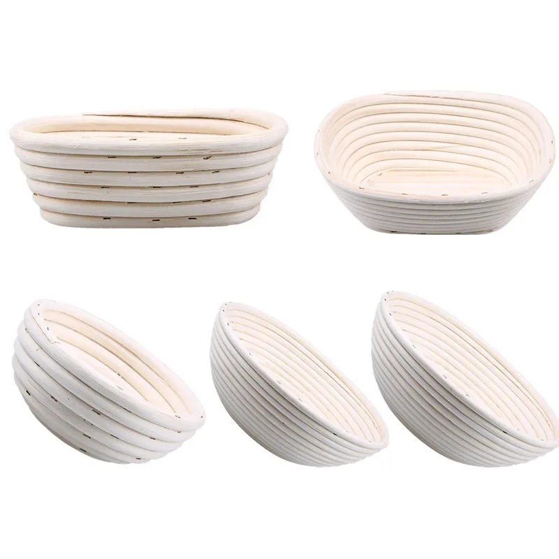 

5 Sizes Dough Rattan Basket Round Rectangle Banneton Bread Proofing Baskets Fermentation Wicker Basket Kitchen Supplies