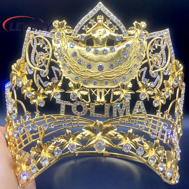 

Рыжий антикварная королевская корона для мужчин, королевская театрализованная корона в стиле барокко для выпускного вечера, хрустальная тиара, косплей, день рождения, свадьба, H